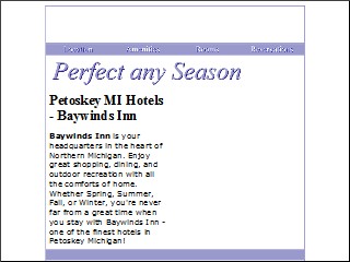 Web site www.baywindsinn.com, Bay Winds Inn